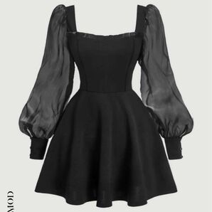 黒 ドレス ワンピース ティアラ ネックレス SHEIN ホカンス