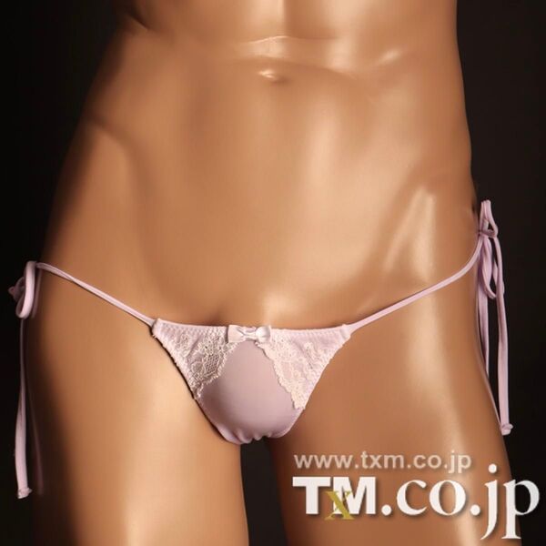 TMコレクション NewT2M2×Lace cute サイドリボン ハーフバック ビキニ パープル スキャンティ 下着 水着