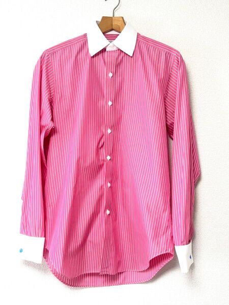 Turnbull&Asser 90'sターンブル&アッサー セミワイドシャツ クレリック ダブルカフス 美品