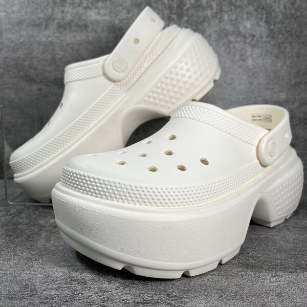 完売品 Crocs クロックス ストンプクリスタル クロッグ 厚底 男女兼用 ホワイト サンダル 26cm