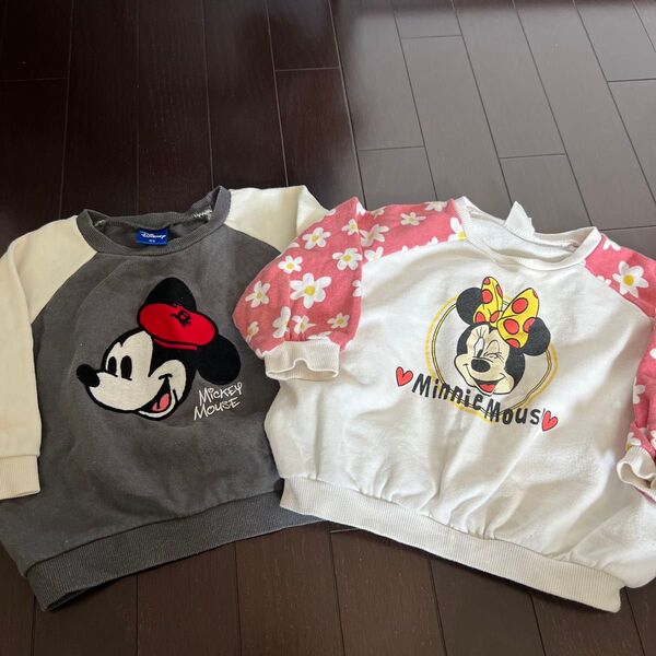 Disney トレーナー ミッキー ミニー 2枚セット 95