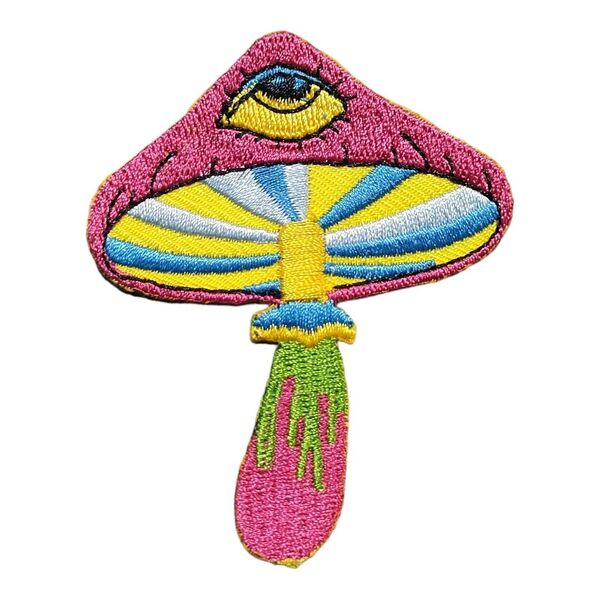 新入り★B-92【 アイロンワッペン 】 刺繍ワッペン アップリケ リメイク キノコ きのこ マッシュルーム MASHROOM