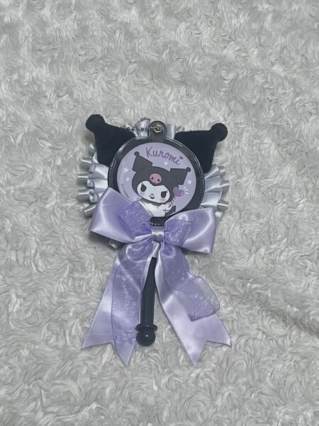 推し活グッズ サンリオ Kuromi リボン付きキーホールダー