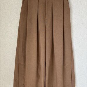 【美品】STYLE DELI/スタイルデリ涼感ミディ丈フレアパンツMベージュ