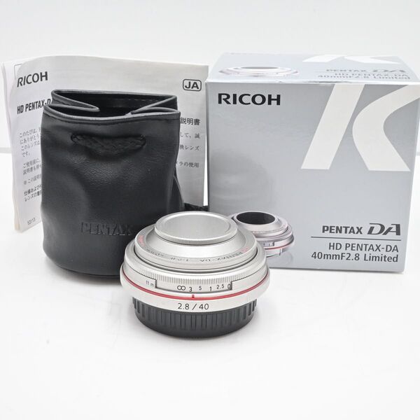 PENTAX パンケーキレンズ DA40mmF2.8 Limited Silver(ケース・フード付)