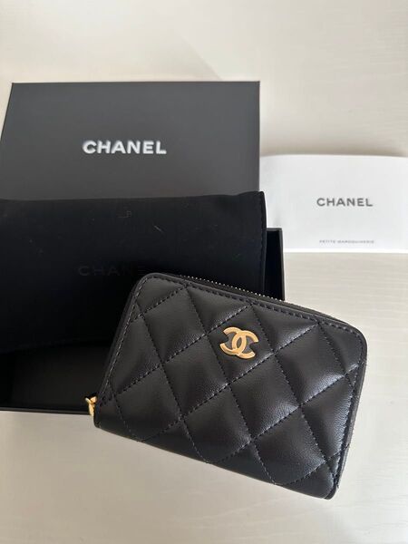 新品未使用 CHANEL コインケース ラムスキン ゴールド金具 シャネル 黒