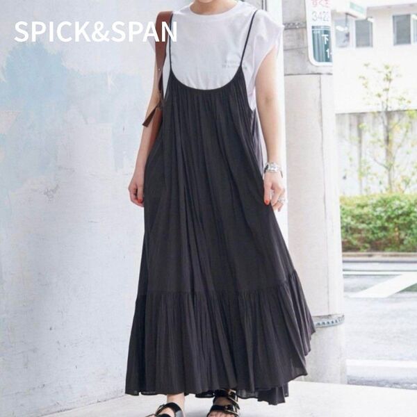 【美品】24SS Spick&Span HYU 楊柳キャミワンピース 近年モデル スピック&スパン ゆったり 大きいサイズ