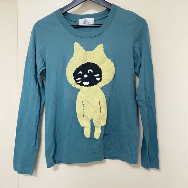 長袖 Tシャツ カットソー トップス プリント ロゴ ネネット にゃー 着ぐるみ グリーン Ne-net ねこ