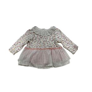 【キムラタン ビケットクラブ】美品 花柄長袖チュニック チュール 薔薇 80cm