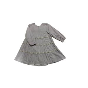【プティマイン】美品 お花ティアードワンピース 女の子 ラベンダー 110