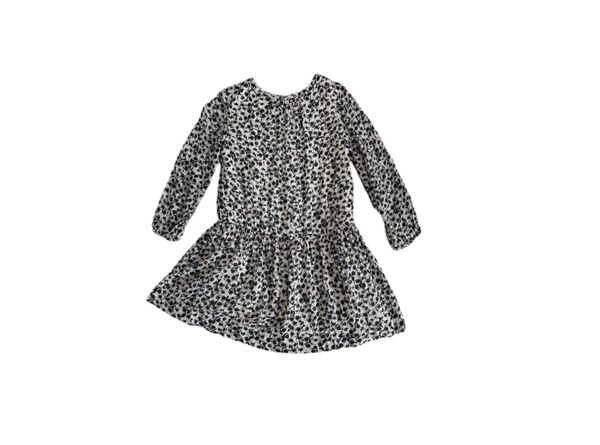 【ZARA ザラキッズ】花柄ワンピース モノクロ ガールズ 122cm
