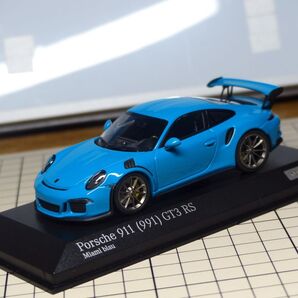 カーティマ特注 MINICHAMPS ミニチャンプス 1/43 ポルシェ 911 991.1 GT3RS マイアミブルー