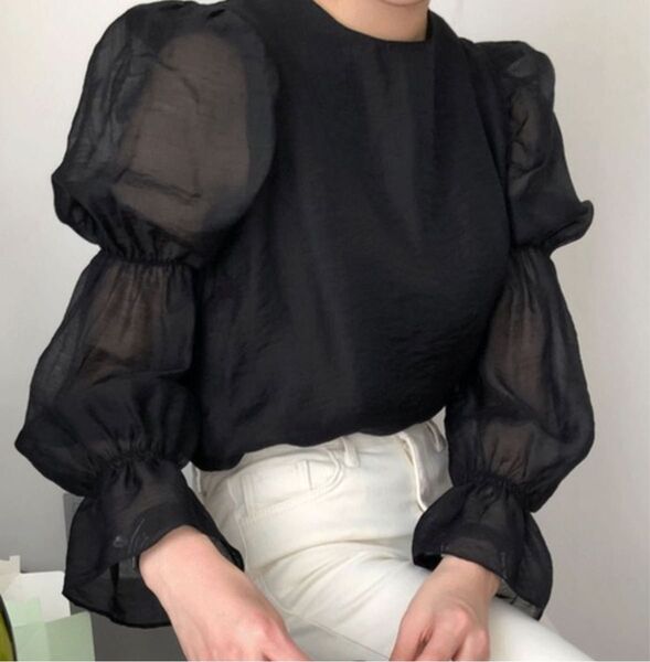 美品☆シフォンボリュームブラウス