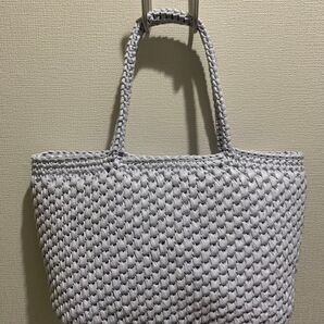 スズランテープバッグ スズランテープ ハンドメイド アケビ(クリーム系パープル)