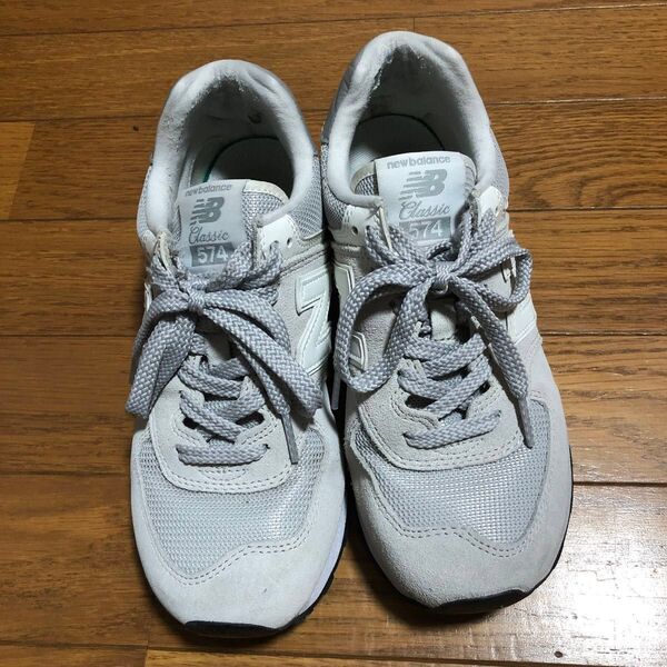 ニューバランス スニーカー 23.5㎝ New Balance Classic 574 グレー ホワイト