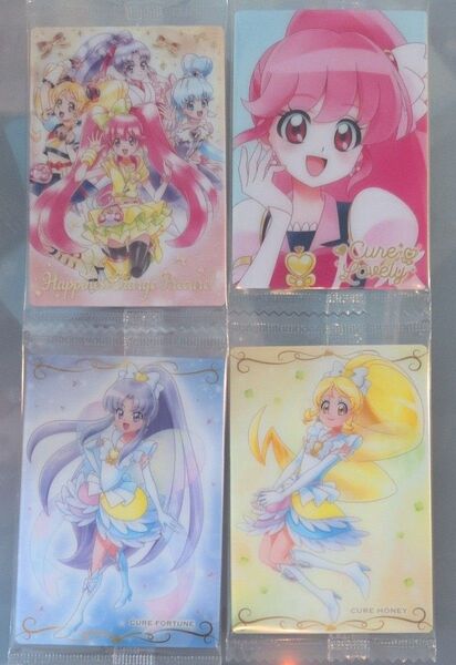 プリキュアカードウエハース11 ハピネスチャージプリキュア 4点セット キュアラブリー キュアハニー キュアフォーチュン
