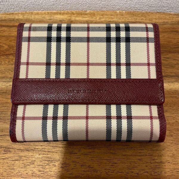 【未使用新品】レア BURBERRY バーバリー 三つ折り財布 ノバチェック柄 開封・保管のみの未使用品