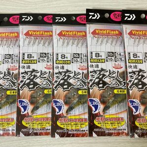 ★ 未使用 ダイワ 快適落とし込み 剛鋭くわせ 8号 6本針 5枚セット DAIWA ★