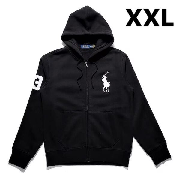 ポロ ラルフローレン パーカー 裏起毛 ブラック XXL