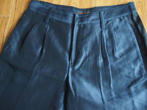 r627[USED]yoshie inaba Yoshie Inaba cropped pants ankle pants cotton silk lustre trousers side line navy blue navy 