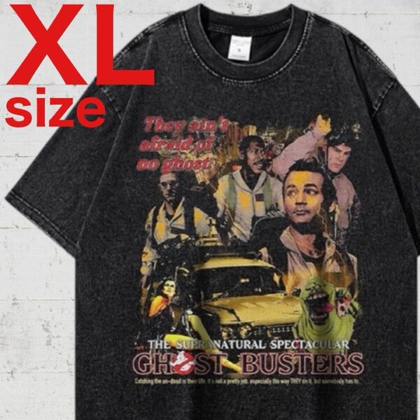 Ghostbusters ゴーストバスターズ ヴィンテージ加工 映画 ムービー Tシャツ ブラック XL