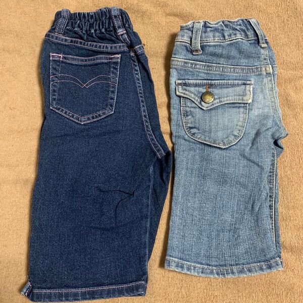 【本日限定価格】【2点セット】デニム ジーンズ 長ズボン パンツ ウエストゴム 100サイズ