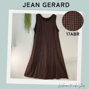 JEAN GERARD ジャンジェラルド 総柄 ノースリーブ ワンピース 17ABR 大きいサイズ 花柄 茶 ブラウン