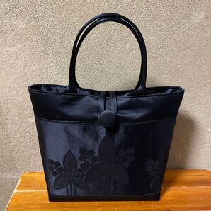 帯リメイクバッグ ブラック ハンドメイド
