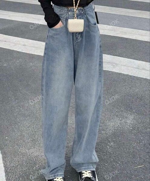 レディース デニム パンツ ワイドパンツ