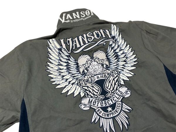 VANSON バンソン ポロシャツ MOTORCYCLES 刺繍 XLサイズ
