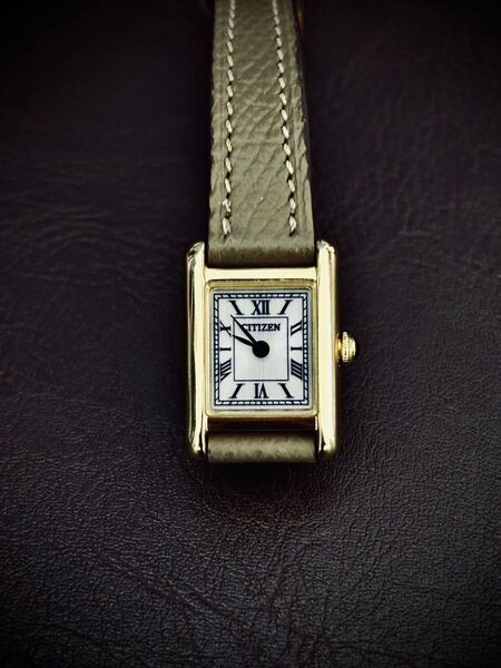 ヴィンテージ CITIZEN タンク ローマン文字盤 稼働品 美品