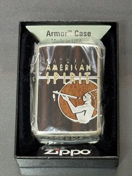 zippo アメリカンスピリット アーマー 木象嵌 限定品 銀燻 ウッド 2018年製