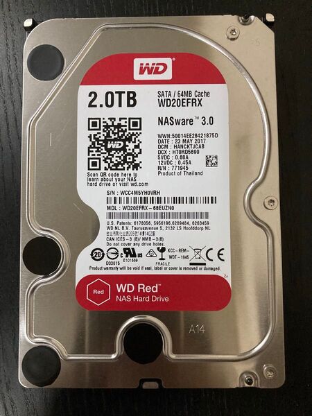WD Red WD20EFRX 2TB NAS用ハードドライブ