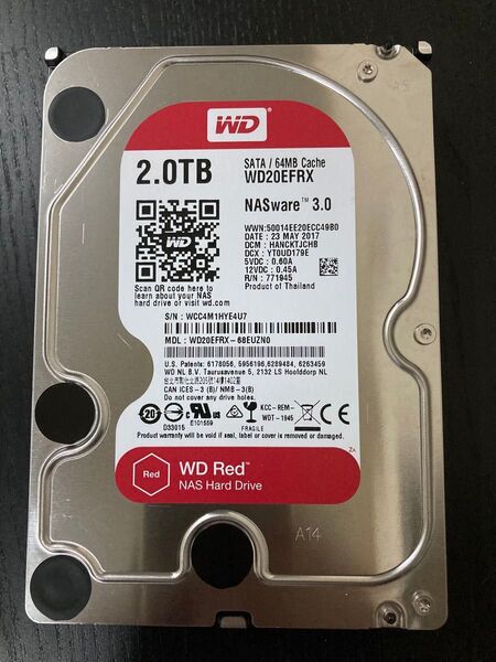 WD Red WD20EFRX 2TB NAS用ハードドライブ