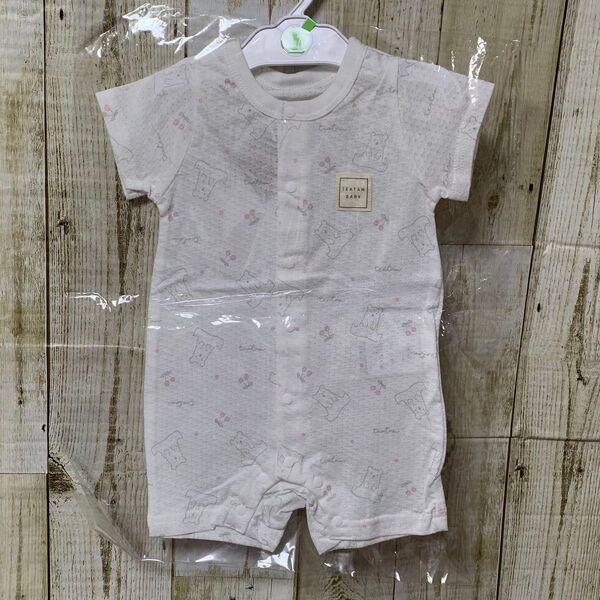 新品 TEATAM BABY クマ さくらんぼ ロンパース 60〜70㎝