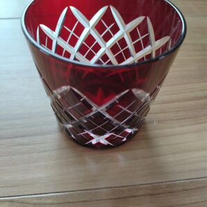 江戸切子 太武朗 矢来紋冷酒杯 アカ