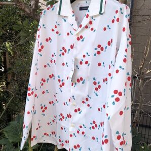 新品 RAGEBLUE チェリー柄シャツ ホワイト Mサイズ 未使用 さくらんぼ柄 長袖シャツ