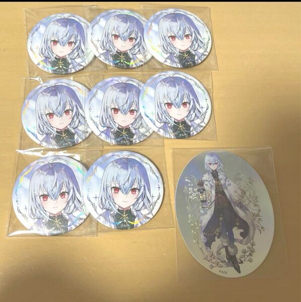 にじさんじ 葉加瀬冬雪 ART 箔押しマット 缶バッジ ステッカー まとめ売り