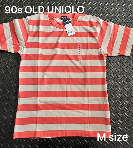 【希少】新品タグ付 90s OLD UNIQLO 紺タグ ボーダーTシャツ Mサイズ