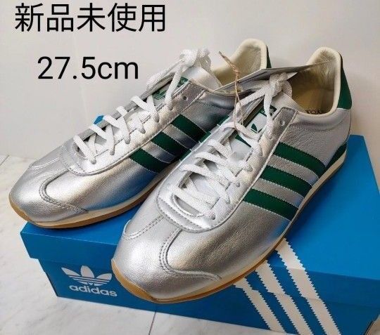 【adidas】COUNTRY OG W カントリーローカットスニーカー IE8412 シルバーメタリック×グリーン 27.5cm
