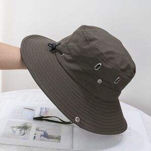 サファリハット 帽子 撥水 UV メンズ レディース カーキ 紐付き アウトドア