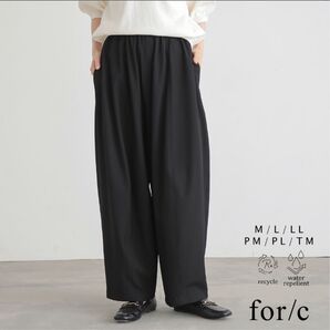 フォーシー コクーンパンツ イージーパンツ ブラック