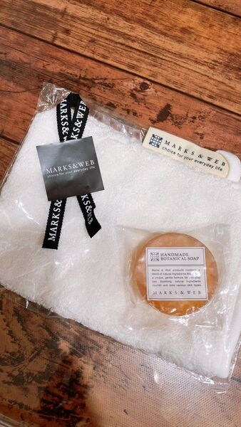 ★値下げ★新品未使用★MARKS&WEB タオル、石鹸のセット★オーガニック
