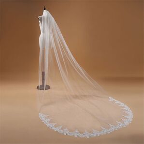新品未使用 ロングベール ウエディング 前撮り 2層式3m 結婚式 ベールダウン コスプレ ホワイト