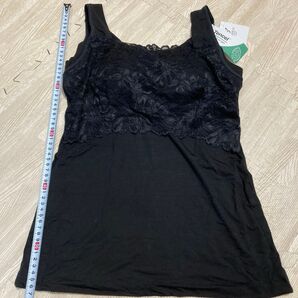 カップ付きキャミソール Tencel レース インナー 黒