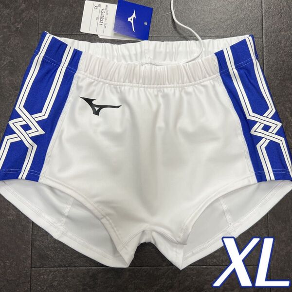 ミズノ 女子陸上レーシングショーツ(スパッツ型) XLサイズ ホワイト×サーフブルー 新品