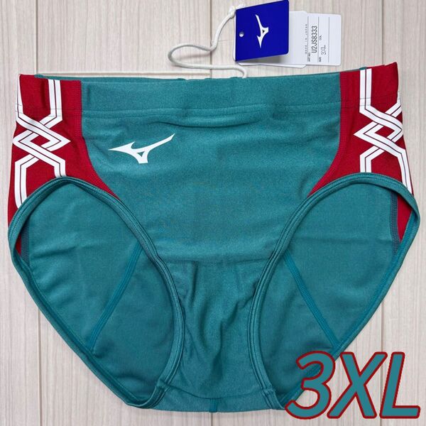 ミズノ 女子陸上レーシングショーツ 3XLサイズ Rグリーン×レッド 新品