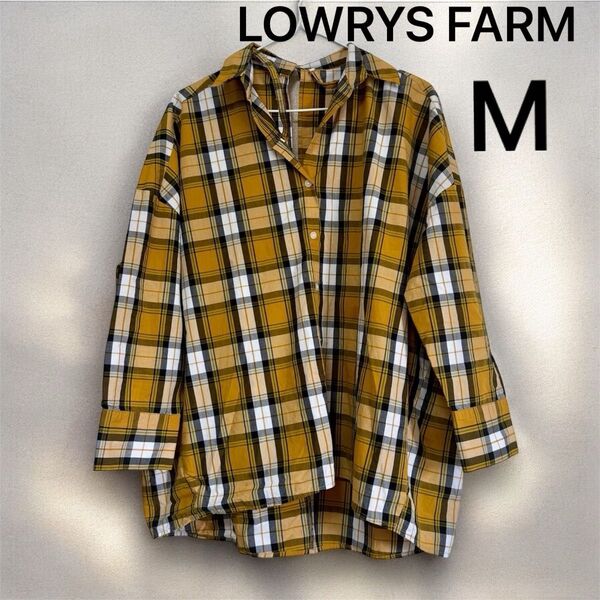 LOWRYS FARM チェックシャツ 変形 ブラウス ドロップショルダー 長袖 2way