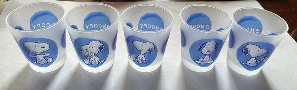 グラス5個セット スヌーピー ガラス製