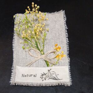 菜の花刺繍スマホインナーシートかすみ草付き